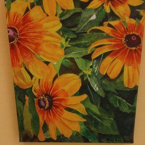 YELLOW GAILLARDIA SUNFLOWER CANVAS PRINT NEW